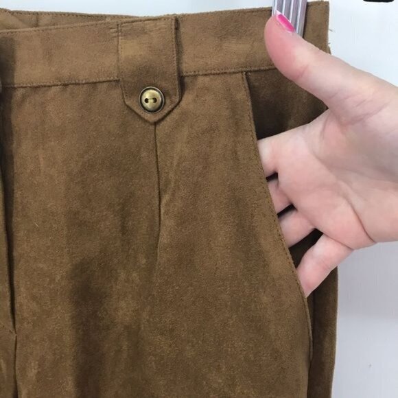 Napa Valley Cognac Faux Suede Pants Vintage Size 8 - Picture 4 of 7